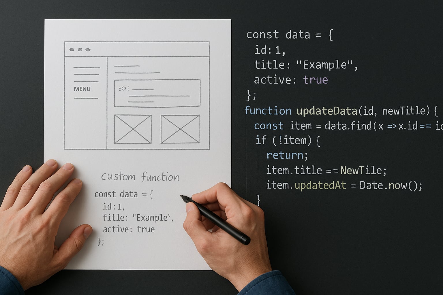 Code with old school notes