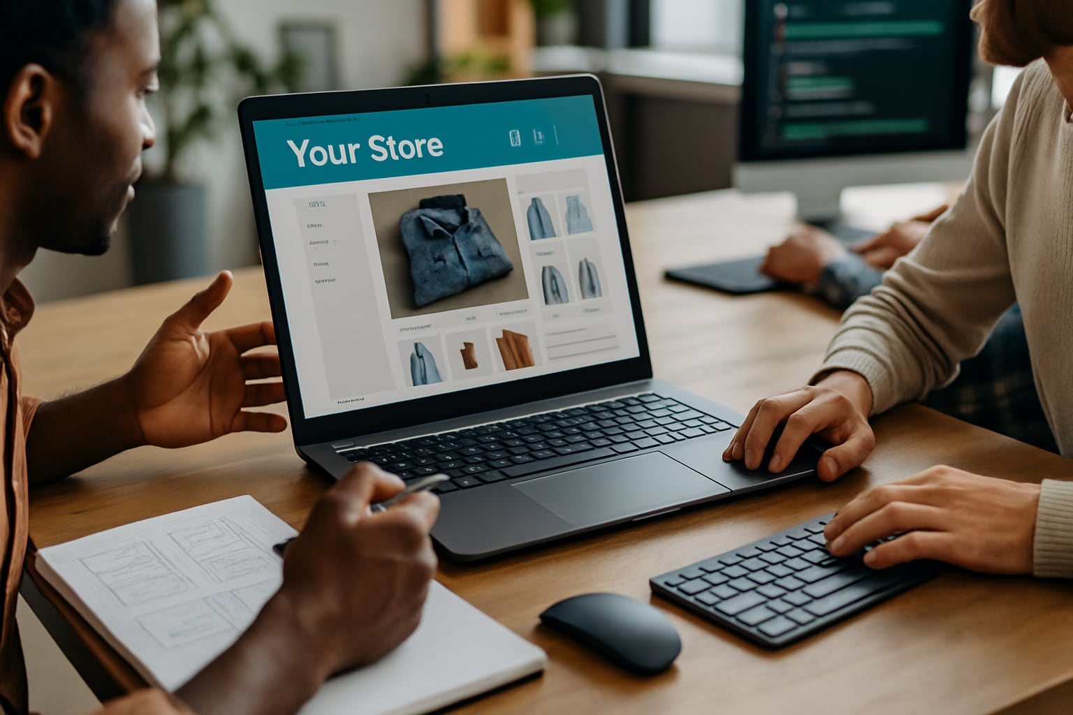 person working on ecommerce site